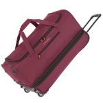 travelite 2-wiel trolley reistas mt. L met expansievouw, bagage serie Basics: zachte bagage reistas met wielen met extra volume, 096276, wijnrood/oranje, reistas met wieltjes