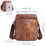 Schoudertas Heren Lederen Vintage Heren Messenger Bag met Schoudertas voor Werkreizen Dagelijks leven, lichtbruin, Retro