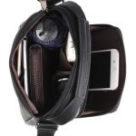 Hjkiopc Schoudertas heren schoudertas crossbody mobiele telefoon tas messenger bag herentas shulder bag lederen borstzak, bruin, Retro