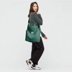 Dameshandtas, canvas, shopper, schoudertas, casual, groot, voor school, werk, dagelijks gebruik, winkelen, Lichtgroen-2