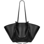 Handtas Tote Bag kunstleer grote capaciteit shopper tas schoudertas grote hengseltas shopping bag met twee meerval haren draagtas voor winkelen zwart, A1-zwart