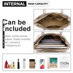 Tote tas voor Vrouwen PU Lederen Handtassen Set Dames Top Handvat Tas Schoudertas Grote Capaciteit, Beige