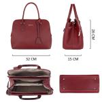 - Dames Bugatti Handtas Draagtas - Shopper Tote PU Leer Schoudertas - Veel Zakken Vakken Rits Crossbodytas - Vrouwen Meisje Tassen - Mode Stad Werk - Rood
