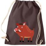 ShirtInStyle Turnbeutel, Wildschwein, Kinder, Stoffbeutel, Kinderrucksack, Jute, Gymsack,