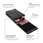 LEABAGS Leren schoudertas voor dames en heren, messenger bag met schouderriem, werktas, draagtas, handtas, echt lederen tas, pine green, Boheems, gedeconstrueerd, minimalistisch, r