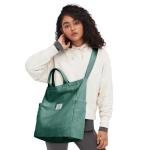 Dameshandtas, canvas, shopper, schoudertas, casual, groot, voor school, werk, dagelijks gebruik, winkelen, Lichtgroen-2