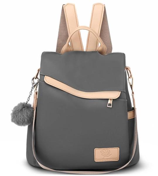 DORRISO Dames rugzak waterdichte PU lederen schooltas anti-diefstal dagrugzak schoudertassen reistas outdoor lichtgewicht vrouwen schoudertas handtas, grijs, l, Rugzak