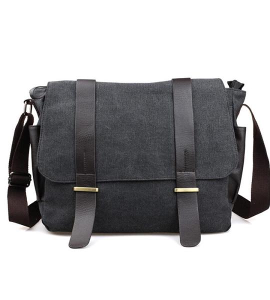 Heren Canvas Schoudertas Schoudertas Schouders Pu Leer Crossbody Vrije Tijd Man Reistassen Casual Fashion Mannentas Cross Body A (B)