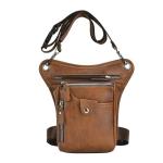 Waterdichte motortas PU leer mannen ontwerp casual koffie klassieke schoudertas reizen heuptas reizen heuptas heuptas koffie koffie