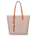 dames handtas meerkleurig gestreept schoudertas Shopper (abrikoos)