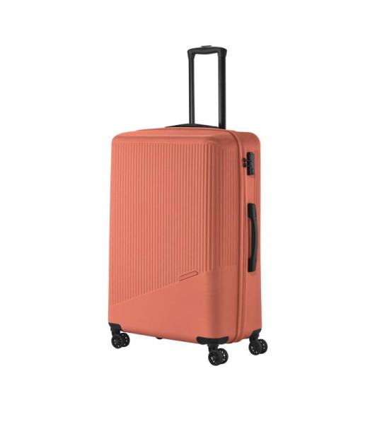 Travelite Koffer met 4 wielen, 3-delig, maten L/M/S, bagage serie Bali: ABS hardshell trolleys, koraalrood, Trolley met harde schaal met 4 wielen