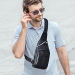 Tas Heren Schouderriem Rugzak Enkele Schouder Heren Lederen Schoudertas Heren Kleine Waterdichte Schoudertas Kleine Crossbody Bag, Zwart 1, retro