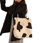 Koord Tas Womens Grote Corduroy Tote Bag Vrouwen Schouder Handtassen voor School Winkelen Werk College Casual, Koe, Large