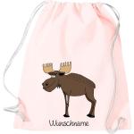 ShirtInStyle Kinder Turnbeutel, lustige Tiere Elch Hirsch mit Wunschnamen, Kinder, Tiere Zoo Kindertag Beutel