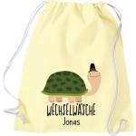 ShirtInStyle Kindergymtas, grappige dieren schildpad, verwisselbaar ondergoed met tekst naar wens, kinderen, dierentuin kinderdag familie, gymtas