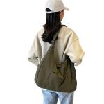 LEEINTO 2024 Schoudertas Gewatteerde Nylon Onderarm Tas Voor Meisjes Vrouwen Effen Oksel Tas Grote Capaciteit Handtas, beige