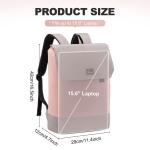Laptop Rugzak 15,6 Inch Voor Dames, Waterdichte Schooltas met Laptopvak en Usb-oplaadpoort, Anti-diefstal Reisrugzak voor Reizen, College, Kantoor, School, Dagelijks, Roze Grijs