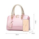 Modieuze handtassen dames lakleer handtas elegante schoudertas vrouwen schoudertas waterdichte damestas bruiloft clutch portemonnee winkelen party, roze, Large, Unieke