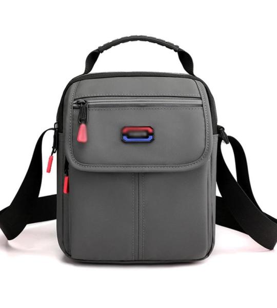CHDWEY Umhängetaschen für Herren Vintage Mann Crossbody Tasche Kleine Männer Umhängetasche Tragbare Nylon Männliche Geldbörse Casual Mobiltelefon Jungen Messenger Bag(Grijs)
