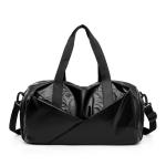 CHDWEY Umhängetaschen für Herren Glänzende Yoga-Matt-Tasche Fitness-Gymnastasche Trockene nasse Handtaschen for Frauen Schuhe Reise-Training Rosa Yoga-Matt-Tasche(Black)