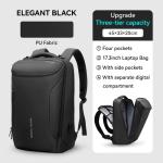 waterdichte laptoprugzak met USB 17,3 inch / 15,6 inch voor mannen, multifunctionele rugzak, diefstalbeveiliging, business dagrugzak, grote inhoud, zwart, YKK-3 Taschen, rugzak