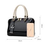 Modieuze handtassen dames lakleer handtas elegante schoudertas vrouwen schoudertas waterdichte damestas bruiloft clutch portemonnee winkelen party, zwart, Large, Unieke