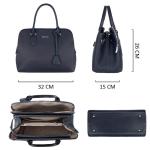 - Dames Bugatti Handtas Draagtas - Shopper Tote PU Leer Schoudertas - Veel Zakken Vakken Rits Crossbodytas - Vrouwen Meisje Tassen - Mode Stad Werk - Donkerblauw