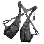 Anti-diefstal harnas - dubbele schoudertas, middeleeuwse cosplay - onderarm schoudertas, verstelbare riem portemonnee, schouderriem, telefoonportemonnee, vintage tas, Zwart, Refer 