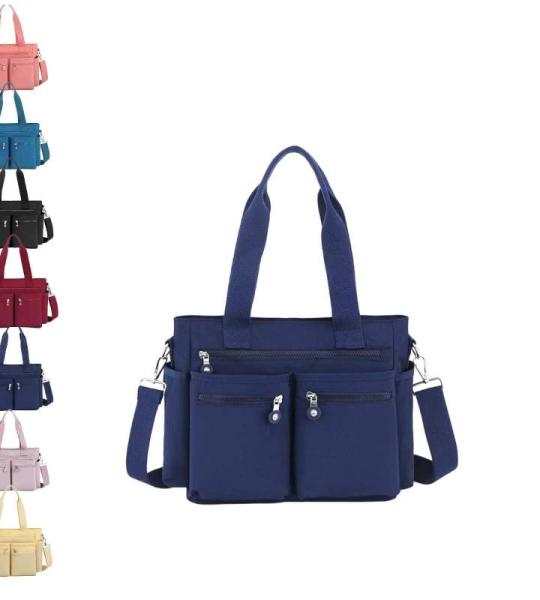 Generisch Einfache Tragetasche mit großem Fassungsvermögen for Damen, einfarbig, großer Rucksack mit mehreren Fächern, wasserdichte Umhängetasche aus Nylon mit mehreren Tasche