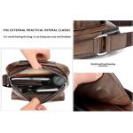 Hjkiopc Schoudertas heren schoudertas crossbody mobiele telefoon tas messenger bag herentas shulder bag lederen borstzak, A-bruin 2, Retro