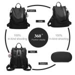 Rugzak Mode Schoudertas Casual voor Dames Nylon School (Zwart)