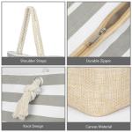 Dames Strandtas | Canvas Reistas | Grote Schoudertas met Touwhandvat voor Strand, Vakantie, Winkelen, Reizen (45 cm * 32 cm * 14 cm) Ankerpatroonontwerp (Blauw)