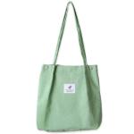 Grote schoudertas voor dames, corduroy schoudertas, strandtas, crossbody tas, shopper, tote bag, boodschappentas, handtas, shopper voor werk, winkelen, school, lichtgroen, 33.02 cm