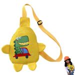 PW TOOLS Umhängerucksack für Kinder,Niedliche Dinosaurier-Karikatur-Brusttasche | wasserdichte Taschenrückseite mit verstellbarem Riemen für Kindersnacks