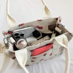 TIAASTAP Cord Tote Bag, esthetische kleine handtas voor dames, schoudertas, corduroy hobo bag met ritssluiting, schooltas, esthetische schoudertas, handtassen met veel vakken, voor