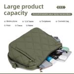 EVEOUT Puffer schoudertas voor dames, grote gewatteerde schoudertassen, lichte puffy tote shopper, gewatteerde schoudertassen, draagtas, werktas, legergroen