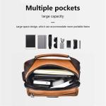 Hjkiopc Schoudertas heren schoudertas crossbody mobiele telefoon tas messenger bag heren tas shulder bag lederen borstzak, C-lichtbruin, Retro