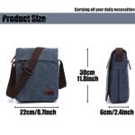 voor heren, canvas schoudertas, Tabletzak, schooltas, voor school en werk(M-Blauw)