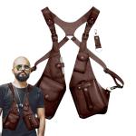 Gkumgwo Anti-Diebstahl-Geschirr aus Leder – verstellbares Geschirr, Geldbörse, mittelalterliches Retro, Handy-Tasche für Männer und Frauen, verstellbarer PU-Lederriemen, Brief