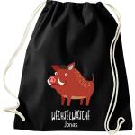 ShirtInStyle Kinder Turnbeutel, lustige Tiere Wildschwein, Wechselwäsche mit Wunschtext, Kinder, Tiere Zoo Kindertag Beutel