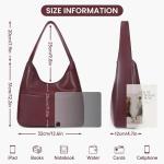 Schoudertas, vintage leren tas, retro schoudertas, onderarmtas, draagtas, vintage, grote capaciteit met magnetische gesp, Hobo boodschappentas, bruin