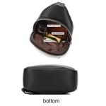 Borstzak, sling bag, PU-leer, schoudertas, crossbody bag, schoudertas, wandelsport, casual reisdagrugzak, sporttas voor heren, dames, meisjes en jongens, zwart