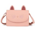 AFKOMST Leuke portefeuilles voor tieners, meisjes, kleine schoudertas en handtassen, kattencadeau voor kinderen, roze, Schattig