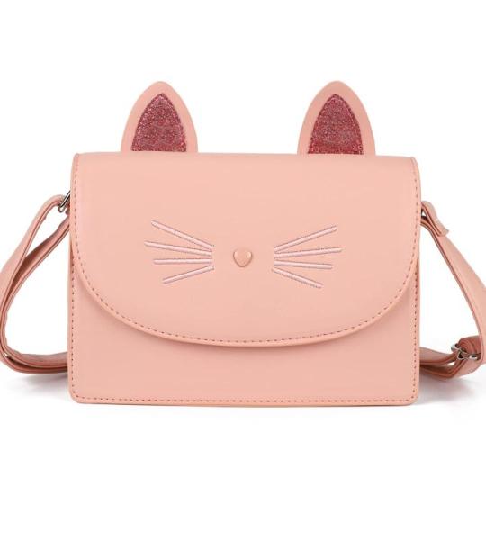 AFKOMST Leuke portefeuilles voor tieners, meisjes, kleine schoudertas en handtassen, kattencadeau voor kinderen, roze, Schattig