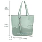 Handtas dames shopper grote damestas voor kantoor school winkelen, groen/wit., Retro