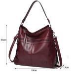 Sacmill Dameshandtas, PU-leer, schoudertas, shopper, topgreep, draagtas, elegante schoudertas voor vrouwen, rood, hobo