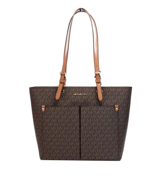 Jet Sest Travel Medium Double Pocket Tote Non-Leather Vegan (Bruin), Bruin