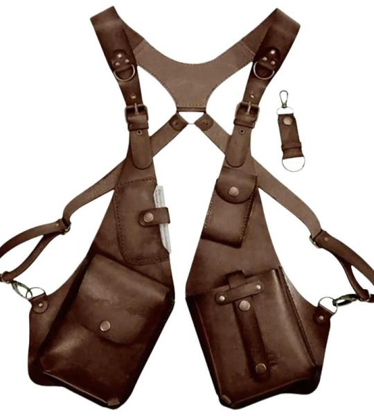 Gkumgwo Anti-Diebstahl-Geschirr aus Leder – verstellbares Geschirr, Geldbörse, mittelalterliches Retro, Handy-Tasche für Männer und Frauen, verstellbarer PU-Lederriemen, Brief