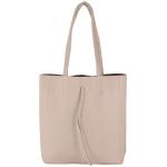 - T253 - Ital. Handtas met binnenzak van leer, Rosabeige, Medium