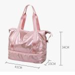 CHDWEY Umhängetaschen für Herren Rosa Sporttasche Frauen Fitness Gym Handtasche wasserdichte Yoga Weekend Taschen Licht Reise Schwimmen Ruffle Bluse mit Schuhfach(Grijs)